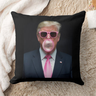 Trump Pink Bubble Gum President 47 USA Throw Pillow