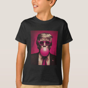 Trump Pink Bubblegum Trump Blowing Bubble Gum Vote T-Shirt