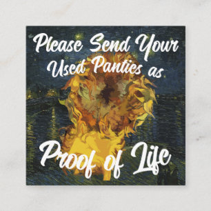 TRUMP Please Send Your Used Panties ProofLife Enclosure Card