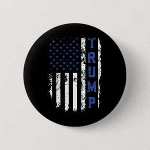 Trump Police Thin Blue Line Republican Cop Usa Fla 2 Inch Round Button