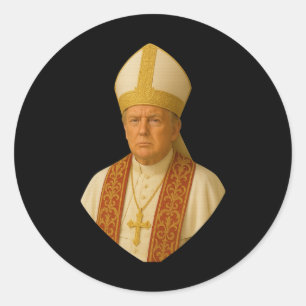 Trump Pope Graphic – Funny Political Design  Classic Round Sticker