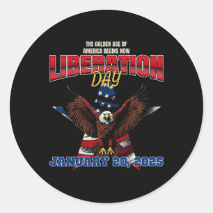 Trump Potus 47th Declares 125 Liberation Day Classic Round Sticker