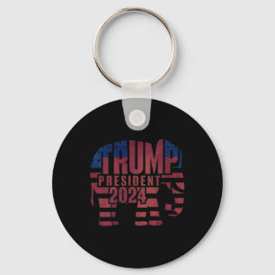 Trump President 2024 Elephant Republican Keychain
