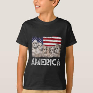 Trump President 45th Rushmore Mount American Flag T-Shirt