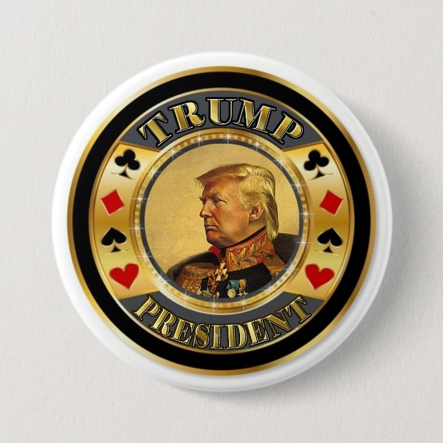 Trump President Casino Chip 3 Inch Round Button (Front)