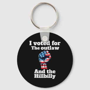 Trump President-elect I Voted For Outlaw Hillbilly Keychain