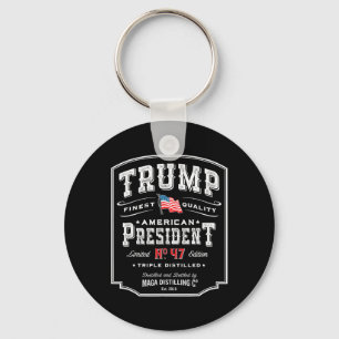 Trump President N 47 Vintage Whiskey Usa  Keychain