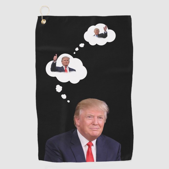 Trump President Portrait 🇺🇸😁 Smiling  Golf Towel (Front)