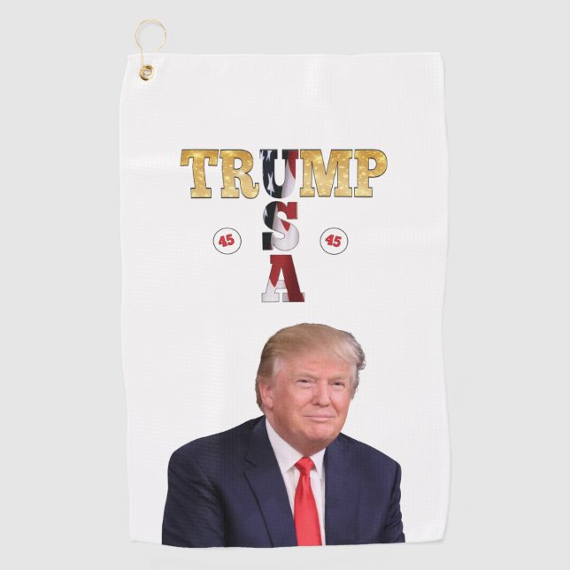 Trump President Portrait 🇺🇸😁 Smiling  Golf Towel (Front)