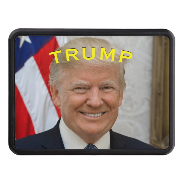 Trump President Portrait Smiling  Trailer Hitch Cover (Front)