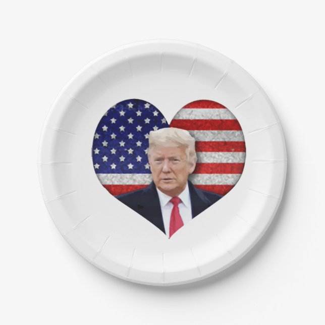 Trump President Sticker Design Paper Plate (Front)