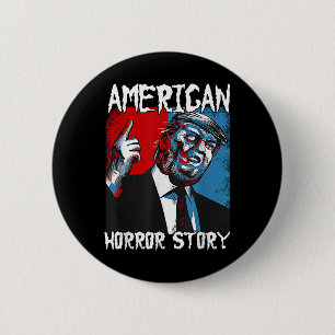 Trump President Usa Flag Halloween Horror Story Co 2 Inch Round Button