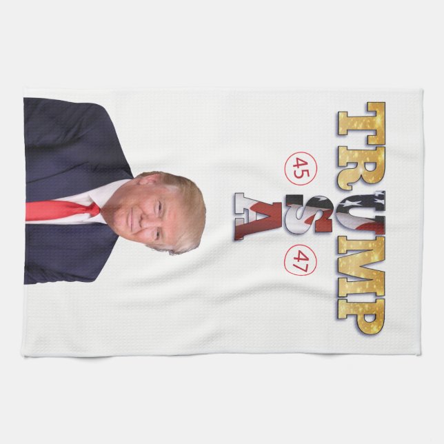 Trump Presidential 💪 Gold  Kitchen Towel (Horizontal)