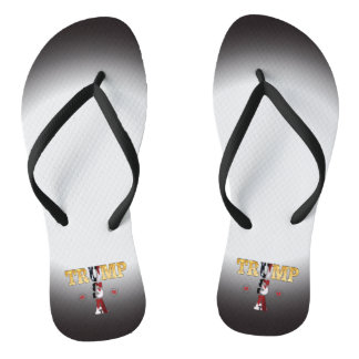Trump Presidential 💪 Gold USA Flip Flops