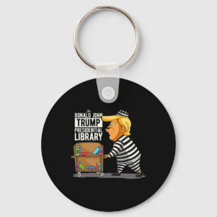 Trump Presidential Library Funny Anti Trump  Keychain