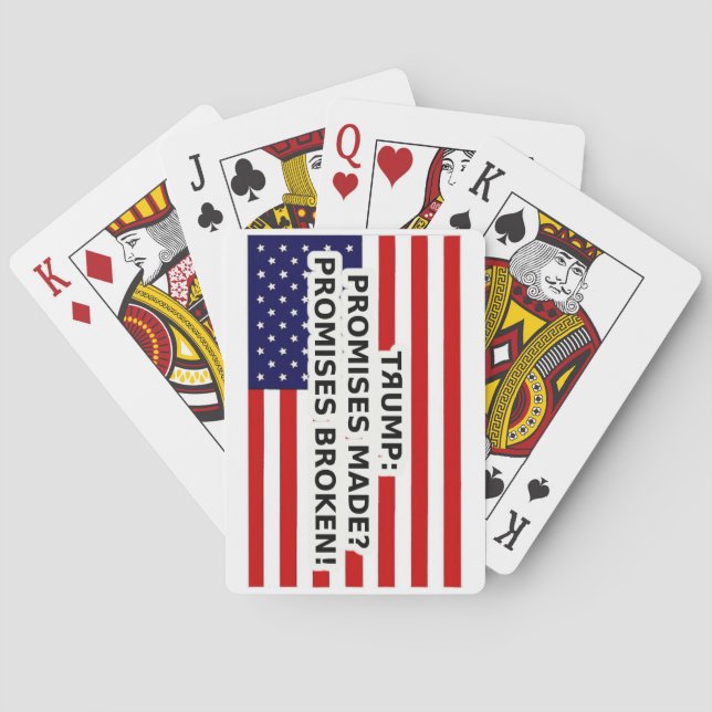 Trump promises made promises broken playing cards (Back)