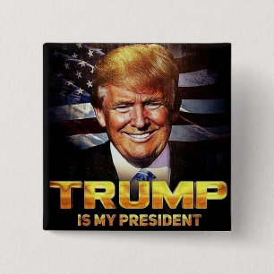TRUMP PROUD 2 INCH SQUARE BUTTON