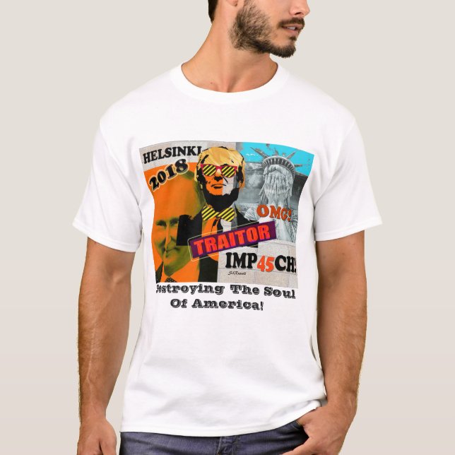 Trump Putin Helsinki Treason Collage T-shirt (Front)