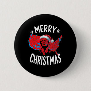 Trump Red Election Map Merry Christmas Trump Winne 2 Inch Round Button