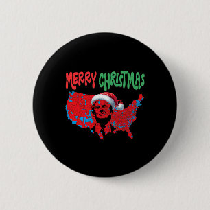 Trump Red Election Map Merry Christmas Trump Winne 2 Inch Round Button