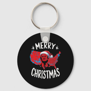 Trump Red Election Map Merry Christmas Trump Winne Keychain