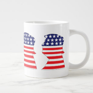 Trump red white and blue large coffee mug