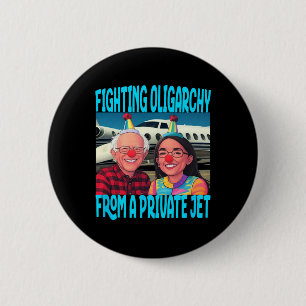 Trump Republican Fight Oligarchy From Private Jet 2 Inch Round Button