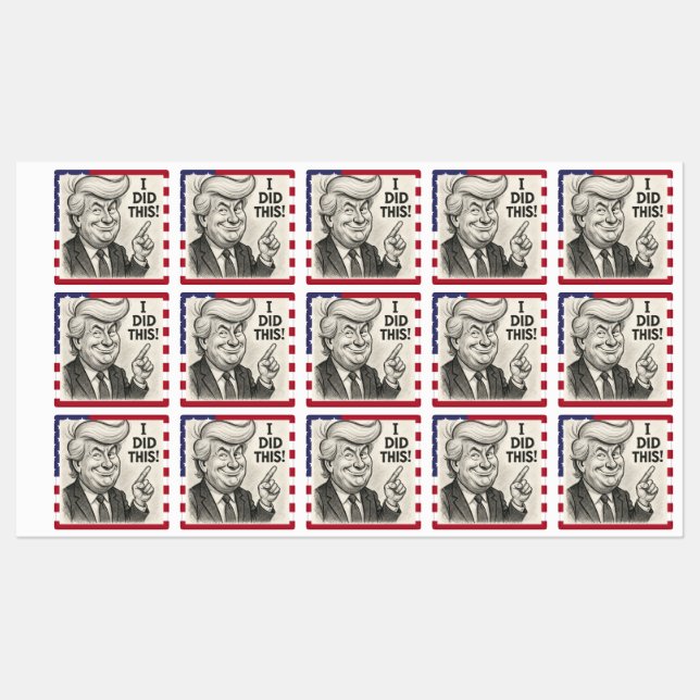 Trump Resemblance Pointing "I Did This" Sticker (Sheet)