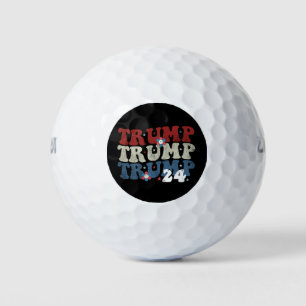 Trump Retro Groovy Flower 24 2024 Election Golf Balls