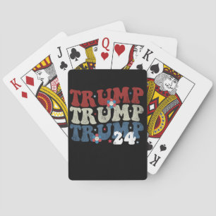 Trump Retro Groovy Flower 24 2024 Election Playing Cards