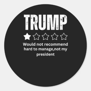 Trump Review Not My President 2025  Classic Round Sticker