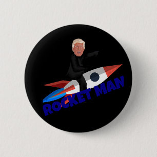 Trump Rides a Rocket 2 Inch Round Button