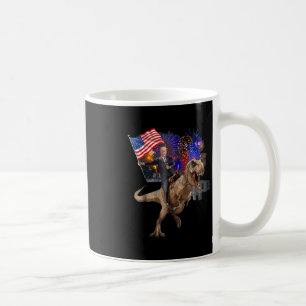 Trump Riding A Dinosaur T-rex Suppor Trump Coffee Mug