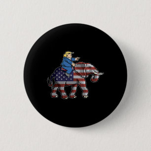 Trump Riding Elephant Republicans Shirt Gift 2 Inch Round Button