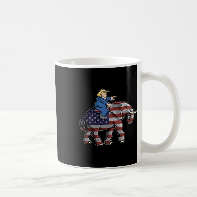 Trump Riding Elephant Republicans Shirt Gift  Coffee Mug (Right)