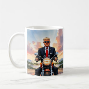 Trump Riding Motorcycle US Capitol Washington DC Coffee Mug
