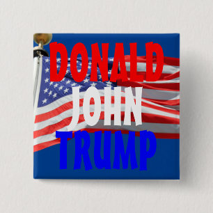 Trump Running for President American Flag Button