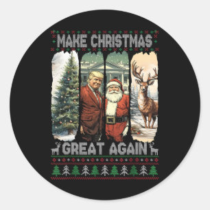 Trump Santa 47th President Make Christmas Great Ag Classic Round Sticker