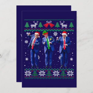 Trump Santa Hat Danse Bleu Carte de Noël