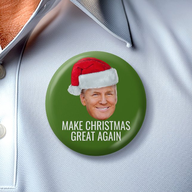 Trump Santa Hat - Make Christmas Great Again funny 2 Inch Round Button (Trump Button - Make Christmas Great Again)
