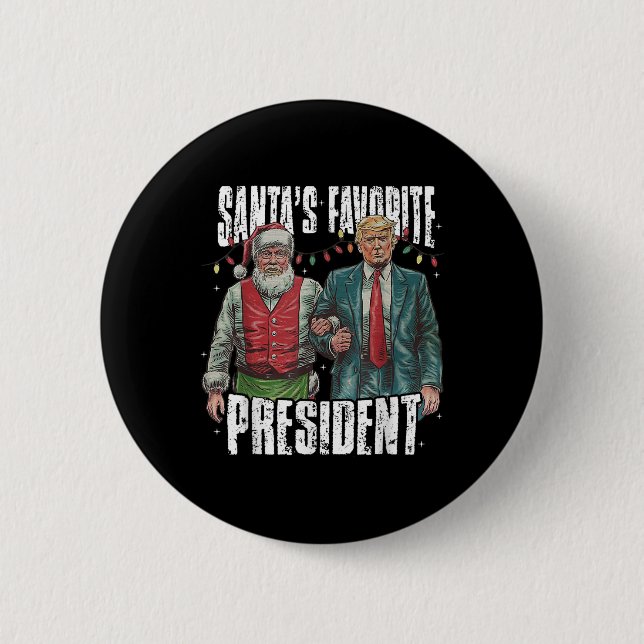 Trump Santa's Favourite President  2 Inch Round Button (Front)