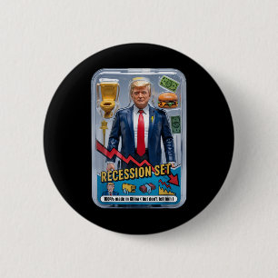 Trump Satire Survived Recession Box Set Action Fig 2 Inch Round Button