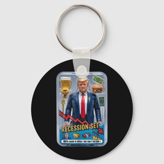 Trump Satire Survived Recession Box Set Action Fig Keychain (Front)