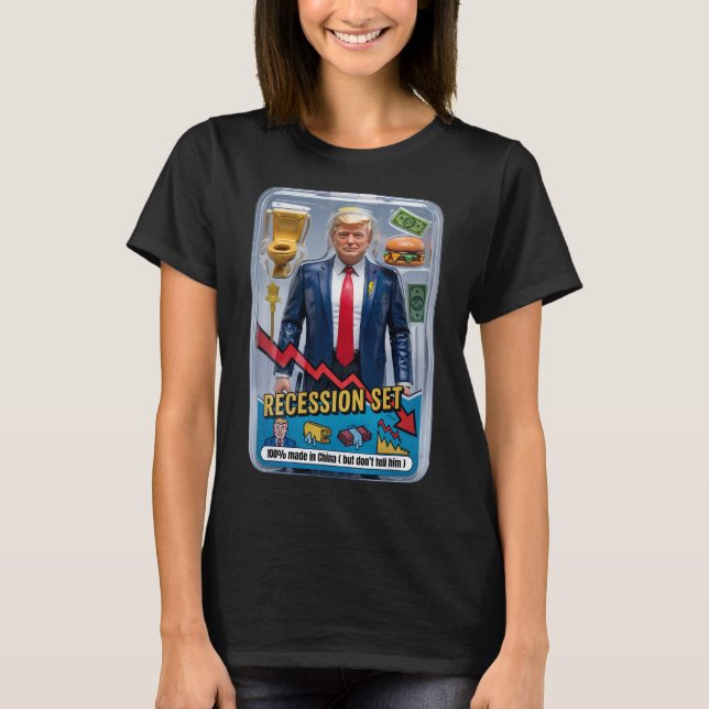 Trump Satire Survived Recession Box Set Action Fig T-Shirt (Front)