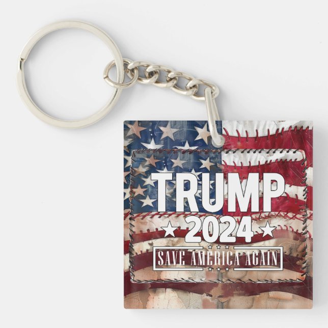 Trump! save America again. Keychain (Front)