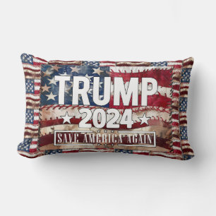 Trump! save America again. Lumbar Pillow