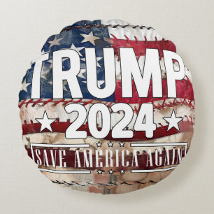 Trump! save America again. Round Pillow