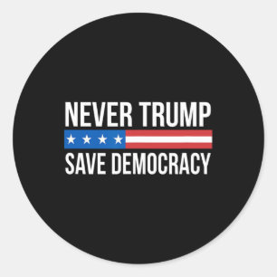 Trump - Save Democracy - Classic Round Sticker