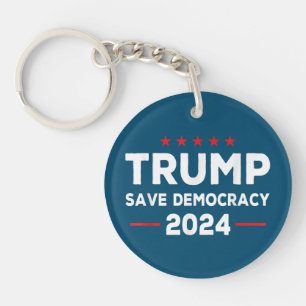 Trump Save Democracy Trump 2024 Keychain