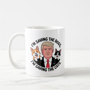 Trump Saves the Animals (rounded)  Coffee Mug